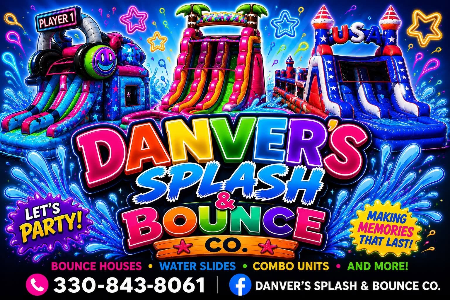 Danver's Splash & Bounce Co. logo